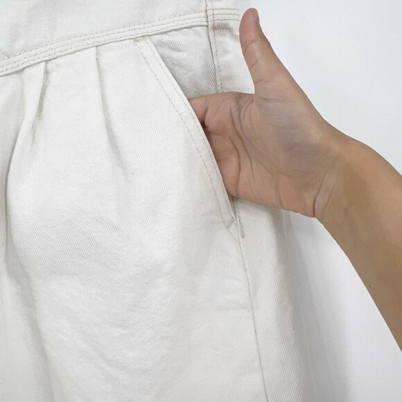 We The Free White Denim Skirt 27 Raw Hem Jean Mini Free People Boho - Picture 4 of 12